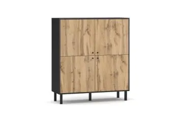 Komoda wysoka BOSPE 120 4D czarna/wotan