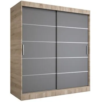 Szafa przesuwna MODUO COMFORT 180 dąb sonoma/antracyt z listwami