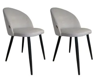 Zestaw krzeseł CLAUDINE 1 VELVET 2 szt jasno szare