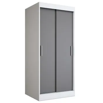 Szafa przesuwna MODUO COMFORT 90 biała mat/antracyt gładka