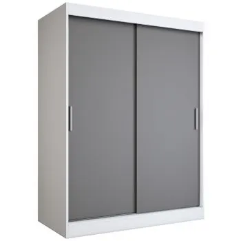 Szafa przesuwna MODUO COMFORT 150 biała mat/antracyt gładka