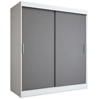 Szafa przesuwna MODUO COMFORT 180 biała mat/antracyt gładka