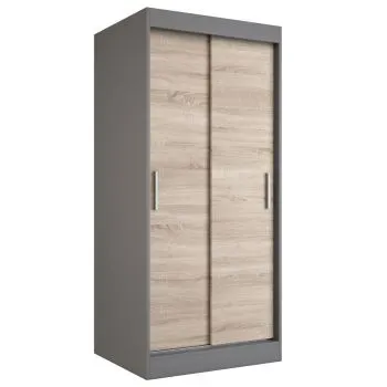 Szafa przesuwna MODUO COMFORT 90 antracyt/dąb sonoma gładka