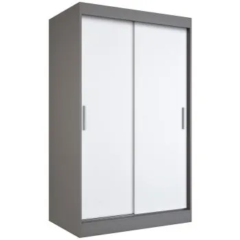 Szafa przesuwna MODUO COMFORT 120 antracyt/biała mat gładka