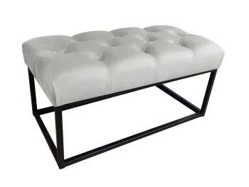 Ławka CHARLIE MG VELVET jasnoszara
