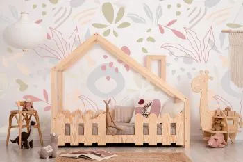 Łóżko dziecięce domek DUDU 80x180 sosna