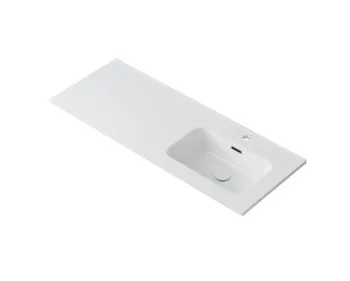 Umywalka wpuszczana prawa ALTON 120 cm biała ceramiczna 