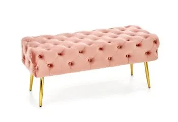 Ławka ATHENA VELVET różowa/złota