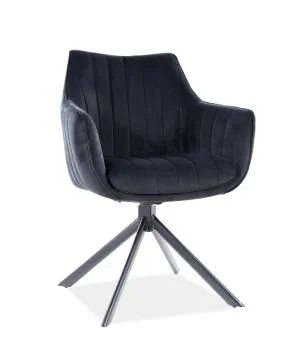 Krzesło tapicerowane AZALIA VELVET czarne