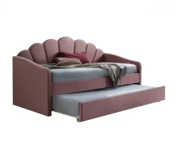 Łóżko tapicerowane BELLA VELVET 90x200 antyczny róż