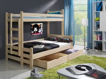 Łóżko piętrowe BULLOCK 200x120 sosna trzyosobowe