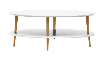 Ława owalna OVO LOW 110x70 biała