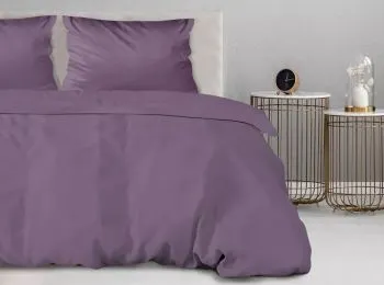 Komplet pościeli satynowej bawełnianej BIELBAW jednobarwna 160x200 fioletowa Premium