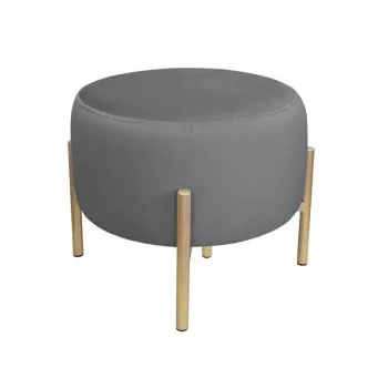 Pufa WILFRED BL VELVET ciemnoszara/złota