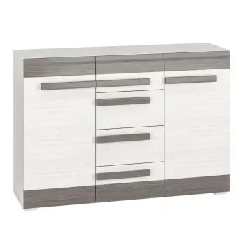 Komoda BIANKA 2D4S 138 sosna śnieżna/szara