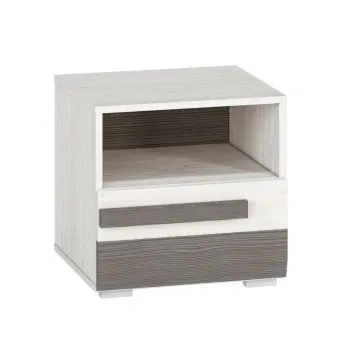 Szafka nocna BIANKA sosna śnieżna/szara