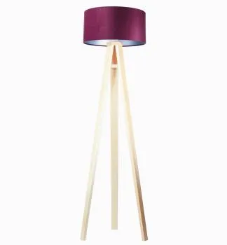 Lampa stojąca HOME 40 fioletowa/srebrna/sosna
