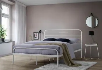 Łóżko metalowe BOLONIA 140x200 białe