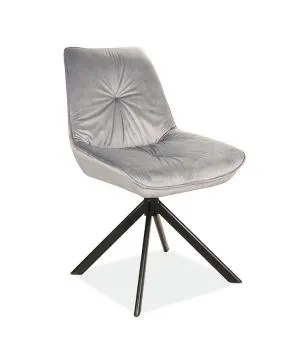 Krzesło tapicerowane BOOGIE I VELVET szare