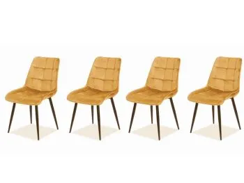 Zestaw krzeseł CHIC VELVET 4 szt curry