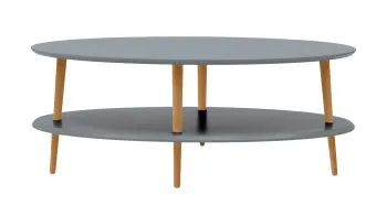 Ława owalna OVO LOW 110x70 ciemnoszara