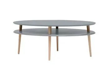 Ława owalna OVO HIGH 110x70 ciemnoszara