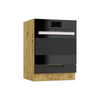 Szafka pod piekarnik ISABEL DK60 czarny mat/dąb artisan