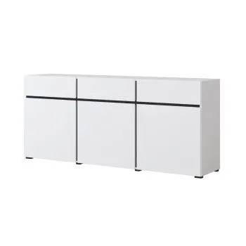 Komoda CROSS 3D3S 180cm biała/czarna