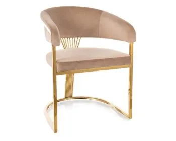 Krzesło tapicerowane CROWN VELVET beżowe