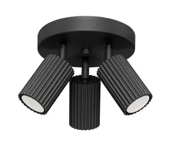 Plafon trzypunktowy KARBON 3P czarny okrągły