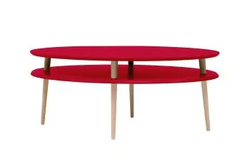 Ława owalna OVO HIGH 110x70 czerwona