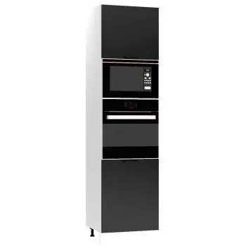 Szafka pod piekarnik i mikrofalę 60 DENIS D60 PK MV/2333 P/L czarna mat