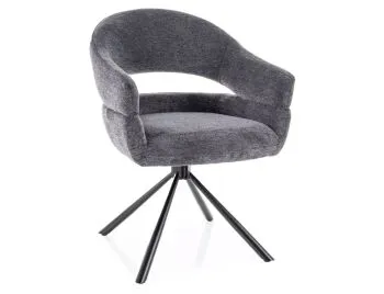 Krzesło z podłokietnikami BORGO ciemny szary obrotowe