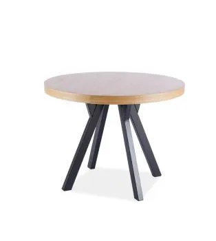 Stół rozkładany DOMINGO 100(250)x100 dąb/czarny mat