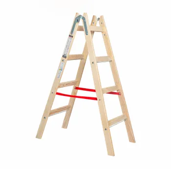 Drabina drewniana domowa 4-stopniowa z wieszakiem 125 cm