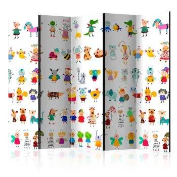 Parawan akustyczny Dla dzieci 225x172 cm 5-częściowy wielokolorowy