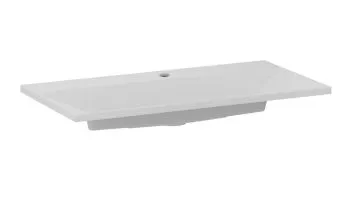 Umywalka wpuszczana EDGE 90 cm biały mat kwarcowa z otworem na baterię