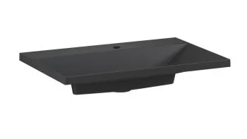 Umywalka wpuszczana EDGE 70 cm czarny mat kwarcowa z otworem na baterię