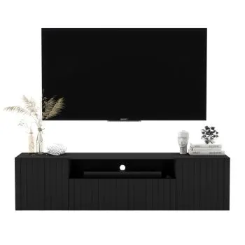 Szafka RTV TAL 2D1K 2 150cm wisząca czarna mat