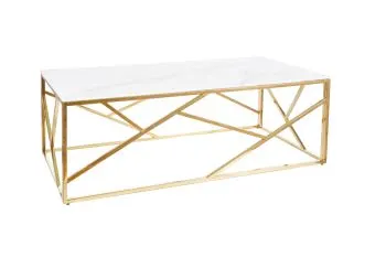 Ława ESCADA A II 120x60 biały marmur/złota