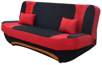 Sofa rozkładana z funkcją spania EWA II czarna/czerwona