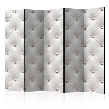 Parawan jednostronny Tła i desenie 225x172 cm 5-częściowy szary