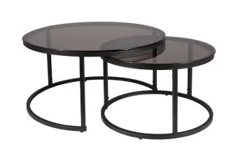 Zestaw 2 ław FERRANTE E szary/czarny mat