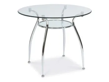 Stół FINEZJA A 90x90 transparentny/chrom