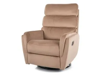 Fotel rozkładany ARGOS VELVET z funkcją kołyski beżowy