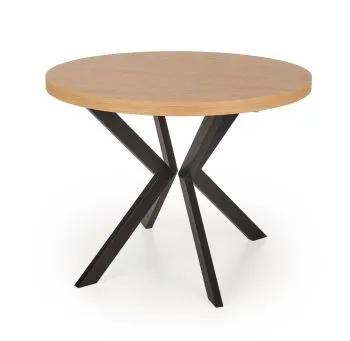 Stół okrągły rozkładany PERONI 100(250)x100 dąb/czarny