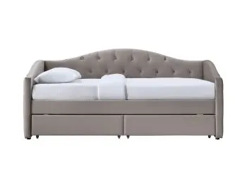 Łóżko tapicerowane ALOHA 90x200 beżowe z szufladami