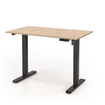 Biurko B53 czarne/dąb artisan z regulacją wysokości