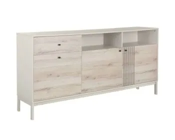 Komoda FROST 3D1S 180 cm off white/dąb alpejski