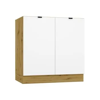 Szafka pod zlew GIANNA D80ZL biała alaska/dąb artisan